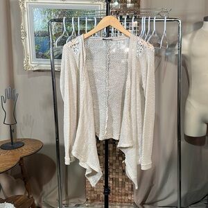 Lace Cream Open Bohemian Style Cardigan PTP 21-23